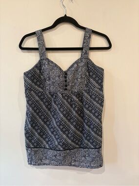 liz & co. Blue Patterned Tank Top